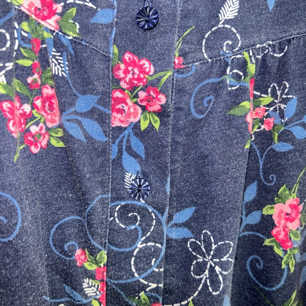 Floral Nightgown in Blue and Pink - Picture 4 of 10